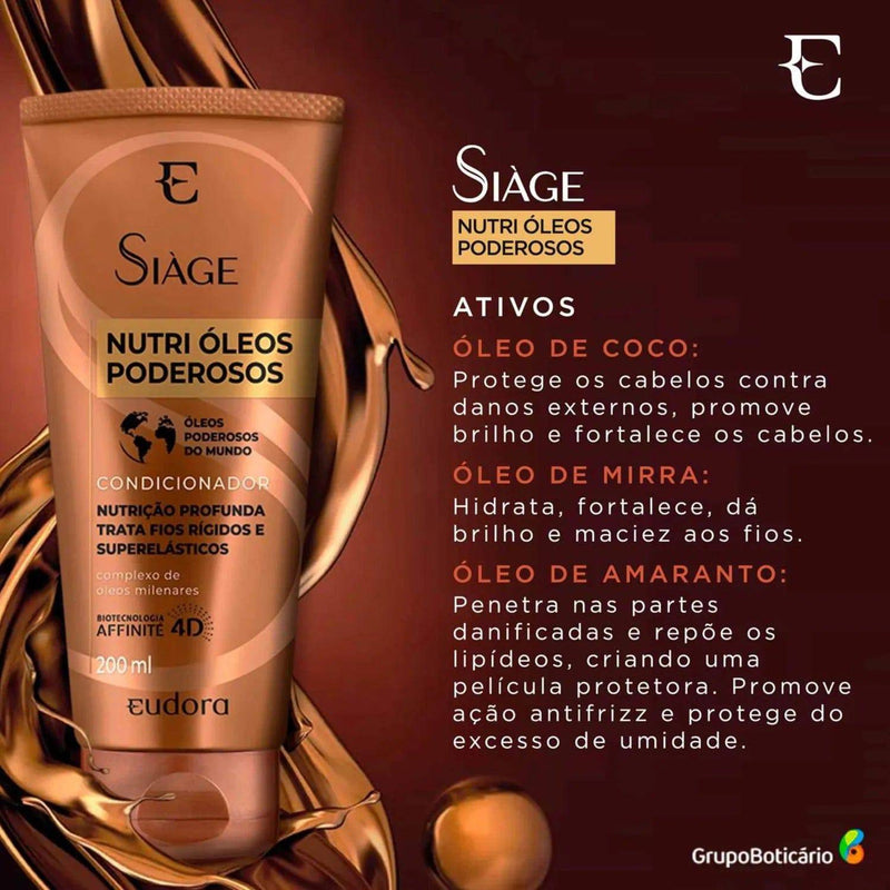 Condicionador Siàge Nutri Óleos Poderosos 200ml - BeautysBrasil